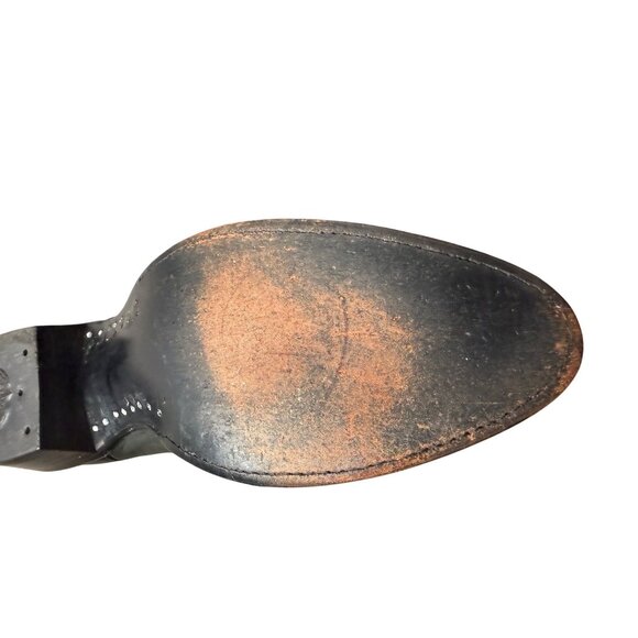 Vtg Nocona Leather Western Cowgirl Boots flame Stitching S 71/2 Rodeo chore USA - Picture 3 of 16